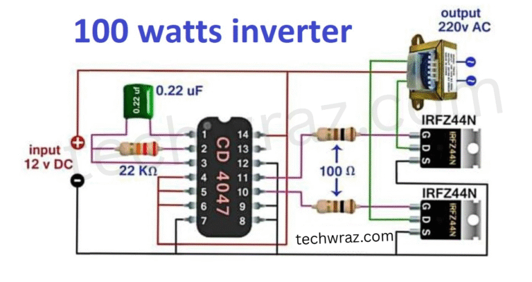 100 watts inverter circuit